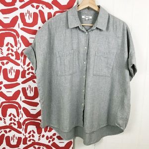 Madewell Boxy Oversized Short Sleeve Button Down